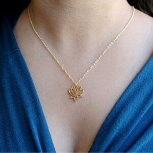 Gold Silver Lotus Pendant necklace